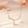 Collar de Plata S925 con Forma de Gota de Agua para Mujer Cadena de Clavícula Pequeña y Fresca con Borla Curva Estilo Coreano Cadena Joyería de Diamante Celebrante Cibernético