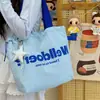 Bolso de lona de estilo coreano con diseño de dopamina para niñas, bolso tote de gran capacidad con cordón, bolso de hombro ligero para el día a día