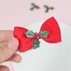 Horquilla INS para niños europea y americana al por mayor Clip de lazo decorativo para niña de Navidad Clip lateral de lazo de color sólido
