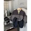 Nuevo Suéter Cálido de Otoño e Invierno para Niños Estilo Coreano Tejido de Punto Rayado Engrosado Informal Pulóver para Niños y Niñas Ropa Infantil Top