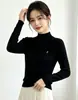 Andy Veludo Gola Meia-Alta Manga Longa Malha Camada Base Top Feminino Outono/Inverno Novo Estilo Emagrecedor Valoriza Roupa Íntima Suave e Fofa Suéter