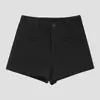 Shorts Quentes de Lã Cinza Tio Cenoura para Mulheres Primavera e Outono 2026 Petite Grossos de Cintura Alta Roupa Externa Shorts para Botas