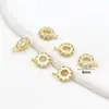 Color que se conserva Oro de 14K Relleno Zircón Rueda de Tres Vías Separador Cuentas Colgante Producción DIY Pulsera Collar Decoración Material C44
