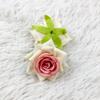Cabeça de flor rosa de flanela de simulação de alta diâmetro 6cm canto rosa comércio doméstico flor falsa flor de flanela arranjo de flores de parede