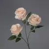 Flores Artificiales, Rosa Anna de Tres Cabezas, Arreglo Floral de Piso para Salón de Bodas, Decoración del Hogar, Flores Falsas, Venta al por Mayor desde Fabricante, Flores de Seda para Hotel