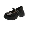 Zapatos de cuero gruesos de estilo británico retro con tacón de bloque para mujer, nuevos para otoño 2026, versátiles para el trabajo, Mary Janes, zapatos de vestir JK