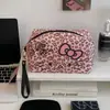 Bolsa de Maquillaje con Estampado de Leopardo para Mujer 2025 Nuevo Modelo Portátil de Gran Capacidad Bolsa de Almacenamiento de Maquillaje Bolso de Mano para Artículos de Tocador