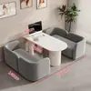 Mobiliario de Estudio Color Crema, Área de Descanso para Salón de Manicura y Belleza, Sofá, Recepción y Cabina de Negociación de Tienda de Vestidos de Novia