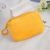 Monedero Cuadrado de Color Sólido Color Caramelo Peluche Pequeño Bolso Escolar Mochila Bolsa para Auriculares Informal Lindo Monedero Mochila