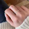 Anillo Retorcido de Cuerda para Mujer, Estilo Ins, Moderno, Sencillo, Anillo Liso, Anillo Abierto, Diseño Geométrico, Anillo de Dedo Índice de Alta Gama