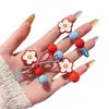 Pinza para el pelo con estampado de leopardo y flores, accesorio para el pelo elegante y exquisito, pinza dulce para flequillo, pinza para el pelo para mechones sueltos, adorno para el pelo elegante y exquisito