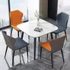 Mesa de Comedor de Piedra Sinterizada Mesa de Comedor Cuadrada de Restaurante de Lujo Ligero Mesa Simple para Hogar Apartamento Pequeño Juego de Mesa y Sillas Mesa de Negociación Informal