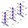 Tubo de Alumínio Prateleira Cantilever Braço de Suspensão Rack de Descarregamento de Material em Rolo Montagem de Tubo L Rack de Tubo Espaço Livre da Prateleira
