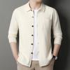 Casaco de lã 100% de abotoamento simples masculino lapela cardigã de tricô moda casual nova primavera e outono suéter masculino