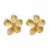 Novos Brincos Florais Retrô Franceses Exagerados Leve Luxo Design de Ponta Temperamento de Fada Brincos de Tarraxa Atacado Dourado Vermelho