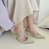 Sandalias de tacón alto estilo Chanel para mujer, diseño de verano 2025, estilo francés, elegantes y de nicho.