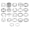 Conjunto de 38 Peças de Moda Feminina Transfronteiriça com Anéis Geométricos Simples, Brincos, Pulseiras, Colares de Borboleta e Flor de Rosa, e Conjuntos de Joias