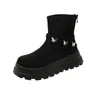 Botas Martin para mujer 2026, de suela gruesa, adelgazantes, con cremallera trasera, botas de jinete, botines de otoño, estilo nuevo, que aumentan la altura, punta redonda