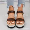 Modelo Nuevo 2026 en Stock Primavera/Verano Comercio Exterior Talla Grande Wish Sitio Independiente Tacón de Cuña Cuerda de Cáñamo Sandalias de Cuña para Mujer