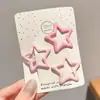 Presilhas de Cabelo Infantis de Couro com Estrela e Nuvem para Meninas, Presilhas Bb Doces e Descoladas para Franja e Cabelo Lateral, Acessórios de Cabelo para Meninas