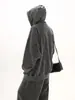 Sudadera con capucha desgastada para hombre Otoño/Invierno 2026, Lavada, Peso Pesado, Corte Holgado, Versátil, Estilo Vintage Pareja, Marca Americana de Tendencia, Top