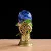 Pedra Lapidada de Cristal Natural Transfronteiriça Coluna de Cristal Árvore da Vida Sino Criativo Sino de Mão Adorno de Decoração de Adereço de Halloween