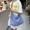 Bolsa de Ombro com Cordão Plissada Estilo Coreano com Estilo Artístico, Bolsa Transversal de Ombro Único Casual e Versátil