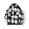 Bl Ropa para Hombre Estilo Europeo y Americano Manchas de Tinta Tie-Dye Chaqueta de Mezclilla para Hombre Marca Trendy High Street Solapa Chaqueta de Mezclilla de Trabajo