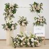Serie Mori hilera de flores de suelo camino de flores simulación camino de flores plomo flor falsa flor flor arte escena diseño ceremonia de boda paisaje decoración blanca verde