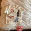 Camiseta de Manga Corta de Verano Nueva y Elegante para Niñas Qixiaoqi, Top Delgado de Ropa Infantil para Verano
