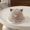 Nuevo sombrero de pescador para niños, pana con oso de dibujos animados, protección solar para salidas al aire libre, sombreros para niños y niñas