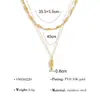 Colar com Pingente de Peixe Dourado Pequeno Popular de Camada Dupla Transfronteiriço, Colar Versátil de Aço Inoxidável de Luxo Leve, Joia Feminina Tendência