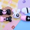 Serie Dark Rabbit, lazo hecho a mano, bolsa con pegamento en crema, paquete de material para bricolaje, cuerda para el cabello, accesorios para el cabello, accesorios de resina al por mayor