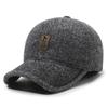 Gorra de otoño e invierno para hombre de mediana edad y mayor, gorra de padre, a prueba de viento, protección contra el frío, gorra de anciano, gorra de béisbol gruesa y cálida con forro polar