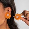 Aretes de Flores de Pétalos de Resina Coloridos Dulces y Frescos Transfronterizos de Amazon, Elegantes Aretes de Flores de Dopamina