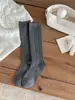 Calcetines de algodón peinado para otoño e invierno 2026, nuevos, clásicos, de color liso, para pantorrilla, de punto doble, adelgazantes, largos, estilo ballet, con felpa, para mujer