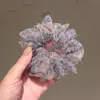 Goma para el pelo de malla floral de lunares estilo coreano, dulce y elegante, adecuada para coletas y moños, accesorio para el pelo para el uso diario