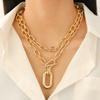 Joyería Transfronteriza Europea y Americana, Collar de Moda Apilable de Cadena Larga de Cuentas, Collar Personalizado de Hebilla Ot de Perlas Estilo Retro