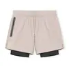 Shorts Esportivos Masculinos Slim Fit Casuais Justos de Seda Gelada Finos de Secagem Rápida para Corrida, Fitness, Ciclismo com Bolsos para Jogging
