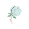 Broche de Epiphyllum Azul de Lujo Ligero y de Gama Alta Zirconia Microincrustada Elegante Chapado en Oro Simple y Versátil Pin de Flor Anti-Exposición