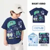 Camiseta de Manga Curta de Algodão Puro para Meninos Europeus Roupas Novo Modelo 2026 Top Fino de Verão para Crianças Pequenas
