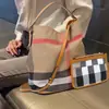 Bolso de Lona a Cuadros para Mujer 2026 Nuevo de Moda Color Bloqueado Rayado Tipo Cubo Gran Capacidad Bolso de Mano Bolso de Hombro Cruzado