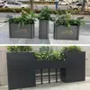 Macetero de Acero Inoxidable para Exteriores Calle Comercial Maceta Móvil Departamento de Ventas Macizo de Flores Canaleta de Hierro Rectangular para Flores Soporte para Flores para Plantar Flores