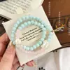 Novo Bracelete de Gatinho Azul Estilo Chinês com Contas, Fofo e Fofo Gato Kt Corda Colorida Trançada, Joia de Mão Doce para Meninas