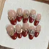 Unhas de Primavera e Verão Senso Avançado Livro Vermelho Pequeno Explosões Adesivo de Unha Amor Strass Spice Girl Usar Adesivo de Unha Postiça