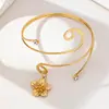 1 Pieza de Forma Geométrica Europea y Americana de Girasol Frangipani Dorado Joyería Elegante y Sexy de Alta Gama para Vacaciones