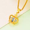 Colgante de Corona de Moda de Imitación de Oro de 18K para Mujer Combinación Perfecta Regalo de San Valentín Cumpleaños Joyería de Oro de Arena de Vietnam