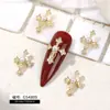 Arte de Unha Cruz Dourada Coleção Zircônia Estilo Punk Metal Acessórios de Arte de Unha de Natal Decoração de Unha de Halloween Diamantes