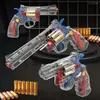 Juguete de Huevo Suave Revolver Transparente Rueda Giratoria Material PC Estilo Manual Regalo de Vacaciones para Niños