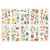 Pegatinas de Tatuaje Navideñas Luminiscentes para Niños, Cruzando la Frontera, con Papá Noel, Renos, Lindos Diseños para Brazos y Pegatinas Divertidas para la Cara de Fiesta